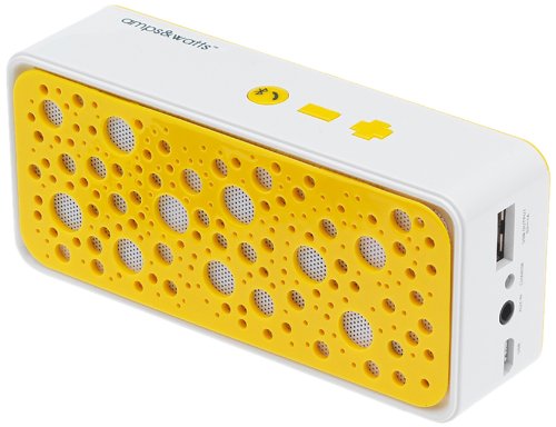 amps&watts Wireless Bluetooth Speaker with Power Bank - Retail Packaging - Yellow
