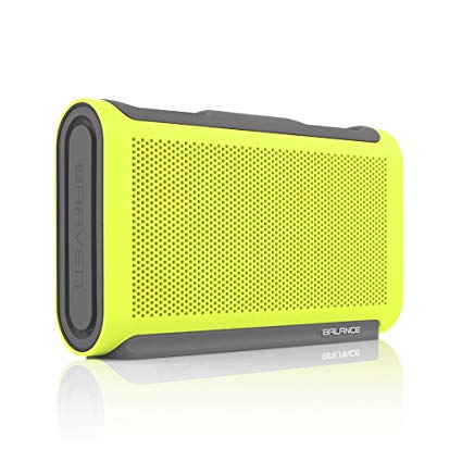 BRAVEN BALANCE Portable Wireless Bluetooth Speaker [18 Hour Playtime][Waterproof] Built-In 4000 mAh Power Bank - Retail Packaging - Electric Lime