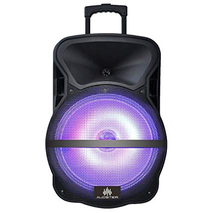 Audster AUD-R115 Professional Rechargeable 15 Inch 2200W Speaker with LED Lights and Kareoke