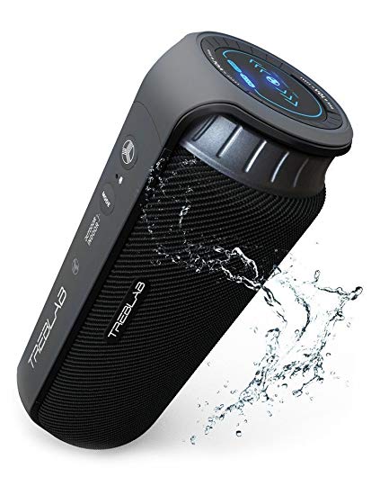 TREBLAB HD55 - Deluxe Bluetooth Speaker - Impeccable 360° HD Surround Sound & Best Bass, Great For Office, Travel & Beach Parties, Waterproof IPX4, Loud 24W Stereo, Portable Wireless Blue Tooth w/ Mic