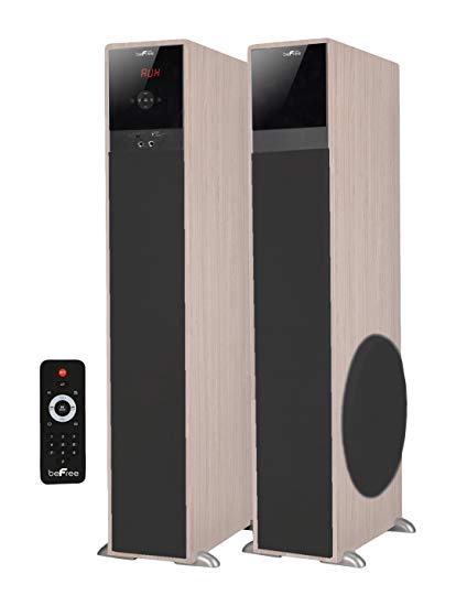 beFree Sound BFS-TP100WD 2.1 Channel Bluetooth Tower Speakers - Wood
