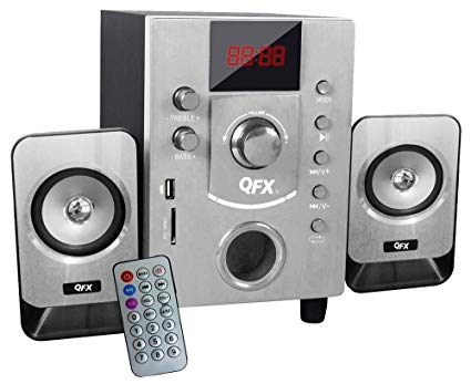 QFX BT-202SIL 2.1 Channel NFC Bluetooth Speaker System - Silver