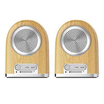 OVEVO Portable Bluetooth Speaker, Magnetic TWS Stereo Wireless Speakers with HD Sound and Bass，Built-in Mic, Dual-Driver 10W Powerful Waterproof for Android Iphone iPad Home Outdoor Travel(Wood Grain)
