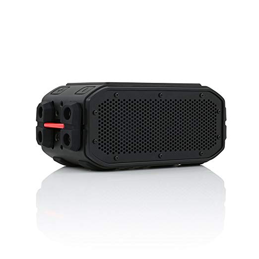 BRAVEN BRV-PRO Portable Wireless Bluetooth Speaker [30 Hours][Waterproof] Built-In 2200 mAh Power Bank Charger - Black/Red