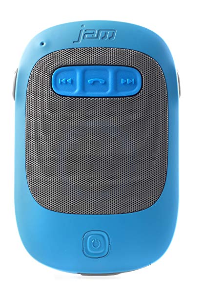 JAM Splash Shower Wireless Bluetooth Speaker, Water Resistant, Perfect for Shower, Beach, Pool, Built-in Speakerphone, Take Calls, Rechargeable Battery, HX-P530BL Blue