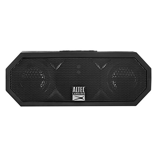 Altec Lansing IMW448-BLK Jacket H2O 3 Wireless Bluetooth Waterproof Floatable Speaker with 100 Wireless Range, 10 Hours of Battery Life, and Stereo Pairing, Black