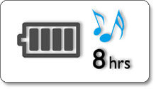 Up to 8 hours music playback