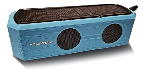 Solar Bluetooth Speaker Nuboom 55+ Hours Playtime 10W Stereo Strong Bass 4400mAh Power Bank IPX5 Splashproof 5V/220mA Solar Panel Bluetooth 4.0 Outdoor Portable Boomer (Skylight Blue)