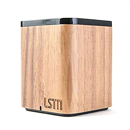 LSTN Satellite Walnut Wood Portable Bluetooth Speaker with Built-in Microphone