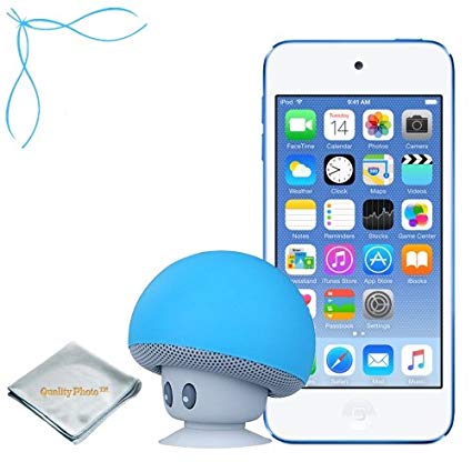 Apple iPod touch Blue 32GB (6th Generation) - Mushroom Bluetooth Wireless Speaker/Ipod Stand - Quality Photo cloth (2015 itouch)