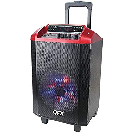 QFX PBX-2101 Portable Speaker System w/Bluetooth/USB/TF Card Input - RED
