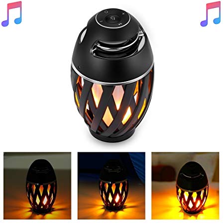 Led Speakers Bluetooth NiceHyacinth Torch Light Bluetooth Speakers Outdoor Portable Stereo Bluetooth Speaker with HD Audio and Enhanced Bass LED Flickers Warm Lights BT4.2 for iPhone iPad Android