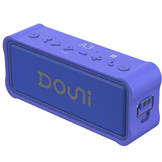 Douni A3 Portable Wireless Outdoor Bluetooth Waterproof Speaker IPX7 Water Resistant Dustproof 20W Shower Speaker,Built-in Mic,DSP Enhanced Bass,TF Card,NFC Long Playing Time (Blue)