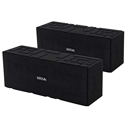 Bluetooth Speakers [2-Pack] - Skiva BigSound 15 Watt Ultra-Loud Ultra-Portable Outdoor Stereo Sound Speaker with 6 Hours Playtime (High Fidelity Sound, Built-in Microphone) for iPhone 6s [Model:SP102]