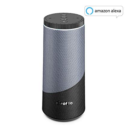 Smart Speaker, Portable Wireless Speakers with Amazon Alexa Voice Control Built-In, Wifi Bluetooth Speakers with Enhanced Bass, Water Scratch Resistance - Black/Blue