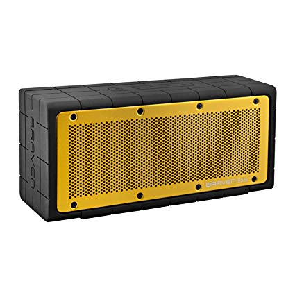 BRAVEN 855s Portable Wireless Bluetooth Speaker [20 Hours Playtime][Rugged] Built-In 8800 mAh Power Bank Charger - Black/Yellow