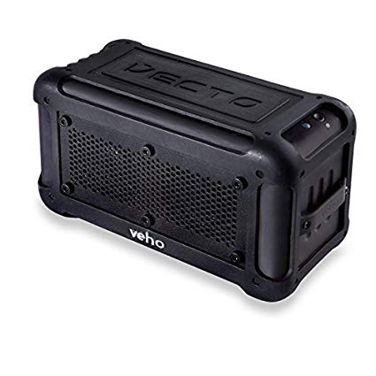 Veho VXS-001-BLK Vecto Water Resistant Wireless Speaker with Integrated 6000mAh Phone/Tablet Charger, Black